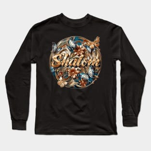 Shalom Floral Butterflies Long Sleeve T-Shirt